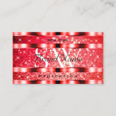 アイキャッチングルビーレッドグリッタースパークスターズイニシャル 名刺 (正面)