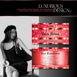 アイキャッチングルビーレッドグリッタースパークスターズ絶品 名刺