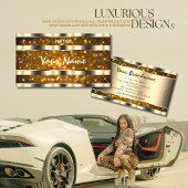 アイキャッチング金ゴールドオレンジグリッタースタークリエイティブ 名刺