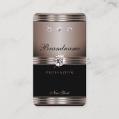 アイキャッチ暗いバラ金ゴールドブラックラインフェイクストーン 名刺 (正面)