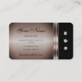 アイキャッチ暗いバラ金ゴールドブラックラインフェイクストーン 名刺 (裏面)