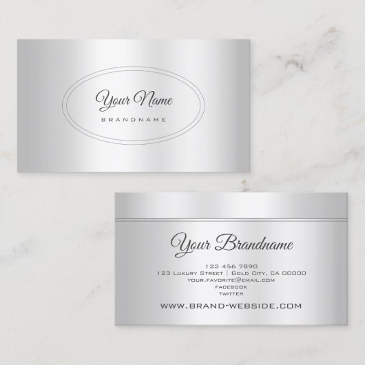 アイキャッチ用銀金属アルミニウムスタイル 名刺 (正面/裏面)