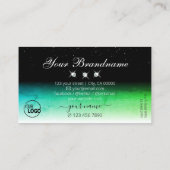 アイキャッチ白黒とロゴジュエリー付きティール（緑がかった色） 名刺 (裏面)