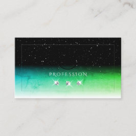 アイキャッチ白黒とロゴジュエリー付きティール（緑がかった色） 名刺