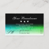 アイキャッチ白黒及びティール（緑がかった色）モノグラム宝石 名刺 (裏面)