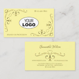 アイキャッチ華美金ゴールドコーナーとロゴクリーム 名刺