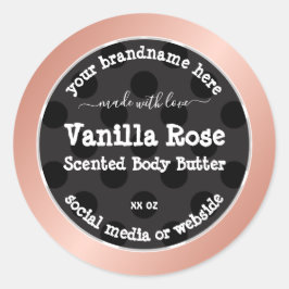 アイキャッチ製品パッケージングラベル点々のあるバラ ラウンドシール