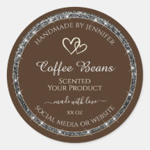 アイキャッチ製品ラベルブラウンシルバーグリッター