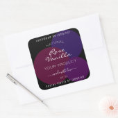 アイキャッチ製品ラベル紫の丸と黒 スクエアシール (封筒)