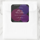 アイキャッチ製品ラベル紫の丸と黒 スクエアシール (バッグ)