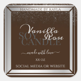 アイキャッチ製品ラベル（ダークブラウンとシルバー） スクエアシール