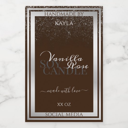 アイキャッチ製品ラベル（ダークブラウンとシルバー） フードラベル (シングルラベル)