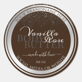 アイキャッチ製品ラベル（ダークブラウンとシルバー） ラウンドシール