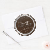 アイキャッチ製品ラベル（ダークブラウンとシルバー） ラウンドシール (封筒)