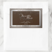 アイキャッチ製品ラベル(ダークブラウンとシルバー) 長方形シール (バッグ)