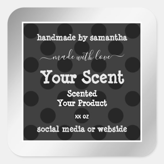 アイキャッチ製品包装ラベル銀枠 スクエアシール (正面)