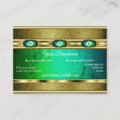 アイキャッチ金ゴールドエフェクトティール（緑がかった色）とダイヤフェイクン 名刺 (裏面)