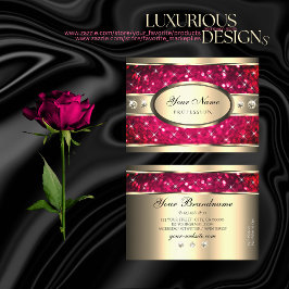 アイキャッチ金ゴールドピンクグリッターダイヤモンドブリリアント 名刺