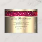 アイキャッチ金ゴールドピンクグリッターダイヤモンドブリリアント 名刺 (裏面)