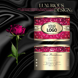 アイキャッチ金ゴールドピンクグリッターダイヤモンド追加ロゴ 名刺