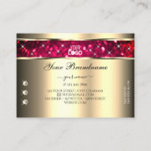 アイキャッチ金ゴールドピンクグリッターダイヤモンド追加ロゴ 名刺 (裏面)