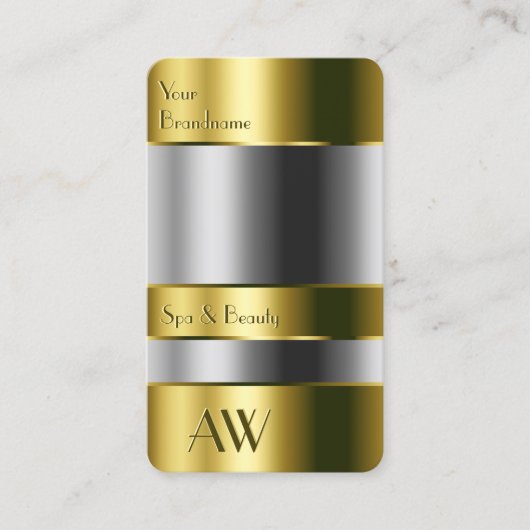 アイキャッチ金ゴールド容器ガラス光学モノグラム 名刺 (正面)