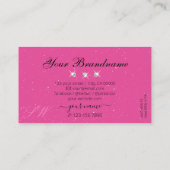 アイキャッチ黒ピンクスパークルダイヤモンドイニシャル 名刺 (裏面)