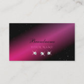 アイキャッチ黒ピンクスパークルダイヤモンドスタイリッシュ 名刺 (正面)