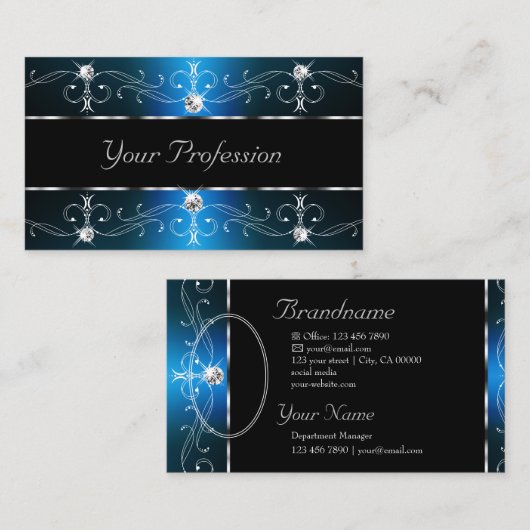 アイキャッチ黒華美ティール(緑がかった色)縁ど(写真) 名刺 (正面/裏面)