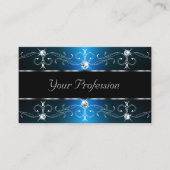 アイキャッチ黒華美ティール(緑がかった色)縁ど(写真) 名刺 (正面)