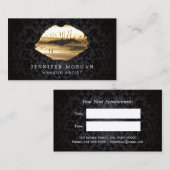 アイキャッチ3Dブラック金ゴールドリップアポイントメントカード 予約カード (正面/裏面)