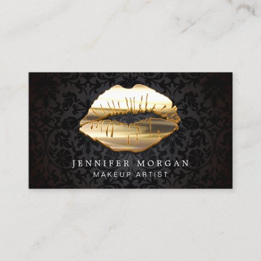 アイキャッチ3Dブラック金ゴールドリップアポイントメントカード 予約カード (正面)