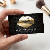 アイキャッチ3Dブラック金ゴールドリップアポイントメントカード 予約カード