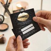 アイキャッチ3Dブラック金ゴールドリップアポイントメントカード 予約カード