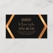 アイキャッチShimmeryコーラルブラックジオメトリックモダント 名刺 (裏面)