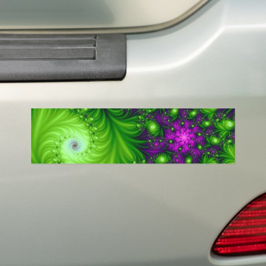 アイキャンディかわいいカラフル抽象芸術フローラアート バンパーステッカー (車上)