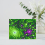 アイキャンディかわいいカラフル抽象芸術フローラアート ポストカード (スタンド正面)