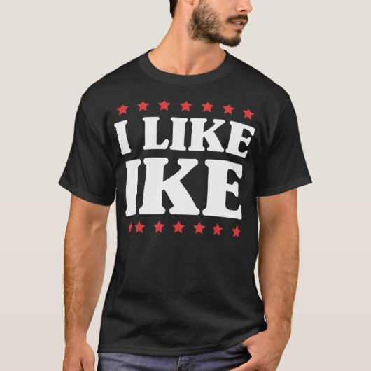 アイクが好き 面白いジョーク付き Tシャツ (正面)
