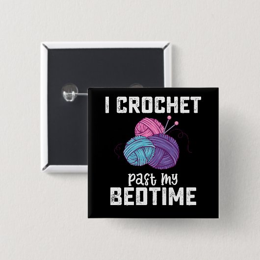 アイクロシェ過去マイベッドタイム編み物 缶バッジ (正面&裏面)