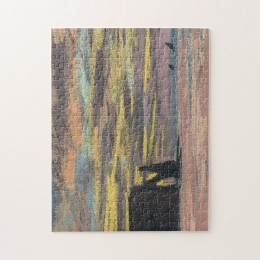 アイグイユ&ポルトダバルエトレタットサンセットモネ素晴らし ジグソーパズル (縦)