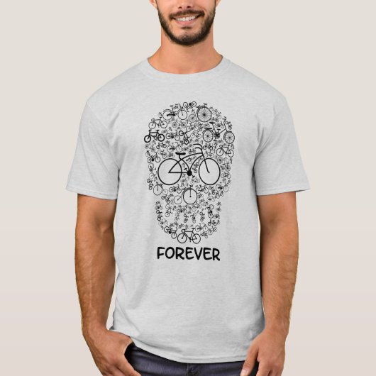 アイコアートン自転車スカル- Forever 1 Tシャツ (正面)