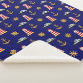 アイコエレガントン航海のオンネイビーブルーシェルパブランケット シェルパブランケット (3/4)