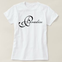 アイコニックでシックなミニマルパラダイススクリプト Tシャツ