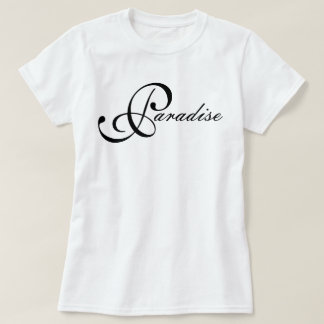 アイコニックでシックなミニマルパラダイススクリプト Tシャツ