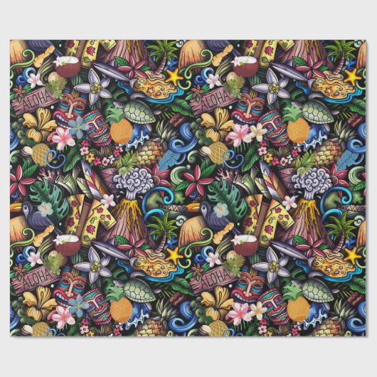 アイコニックなハワイのラッピング紙転が ラッピングペーパー (フラット)