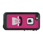 アイコニックなピンクのレトロ電話の色 LifeProof iPhoneケース (裏面横)