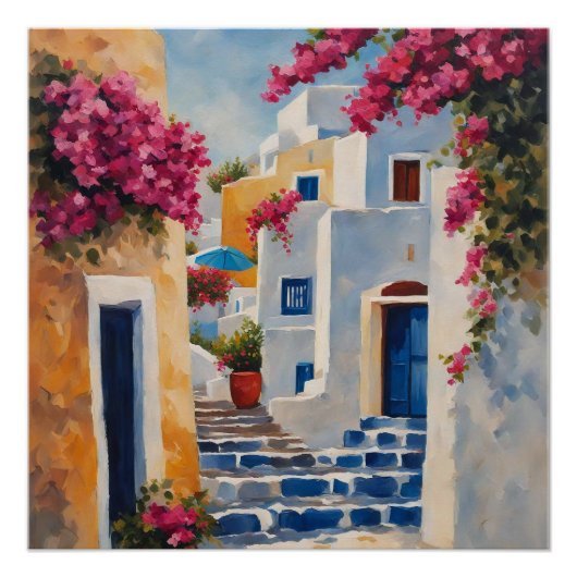 アイコニックなOiaの景色 ポスター (正面)