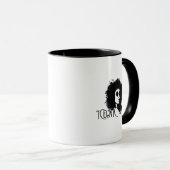 アイコニックアフロ女性レトロポートレートはっきりした – ブラックガール マグカップ (正面右)