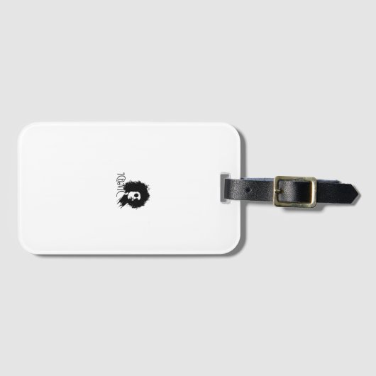 アイコニックアフロ女性レトロポートレートはっきりした – ブラックガール ラゲッジタグ (正面横)