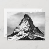 アイコニックアルパインマウンテンマターホルン黒白 ポストカード (正面/裏面)